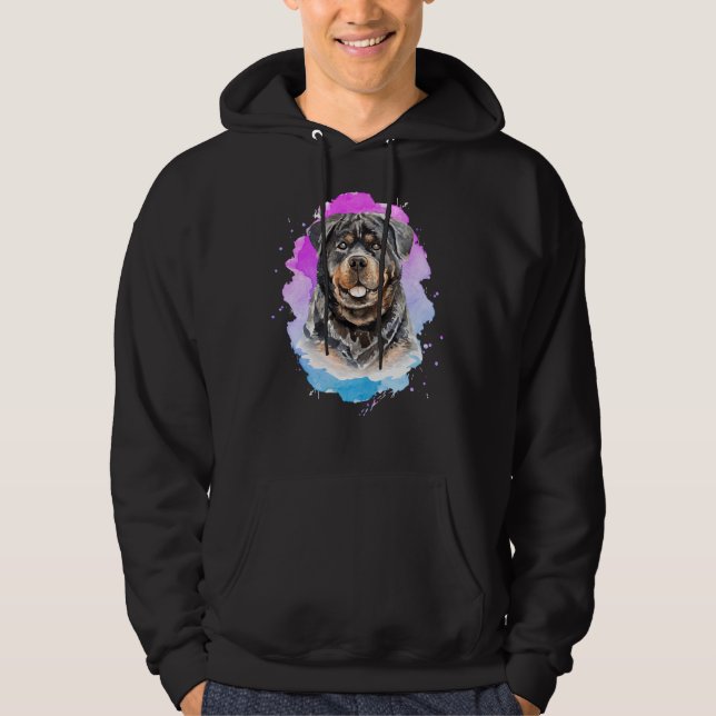 Colourful Rottweiler Dog Hoodie (Front)