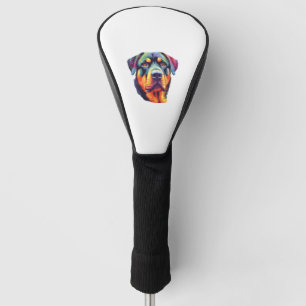 Colourful Rottweiler Head Golf Head Cover