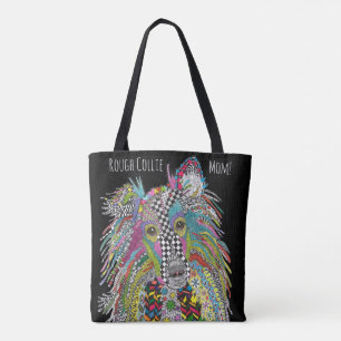 Colourful Rough Collie Mom Tote Bag