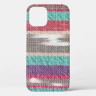 Colourful rough Fabric Texture, Pattern, Backgroun iPhone 12 Case