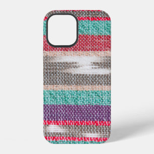 Colourful rough Fabric Texture, Pattern, Backgroun iPhone 12 Case
