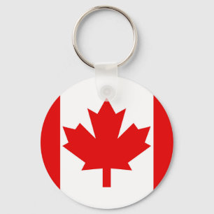 Colourful Round Canadian Flag Keychain