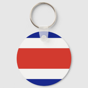 Colourful Round Costa Rican Flag Keychain