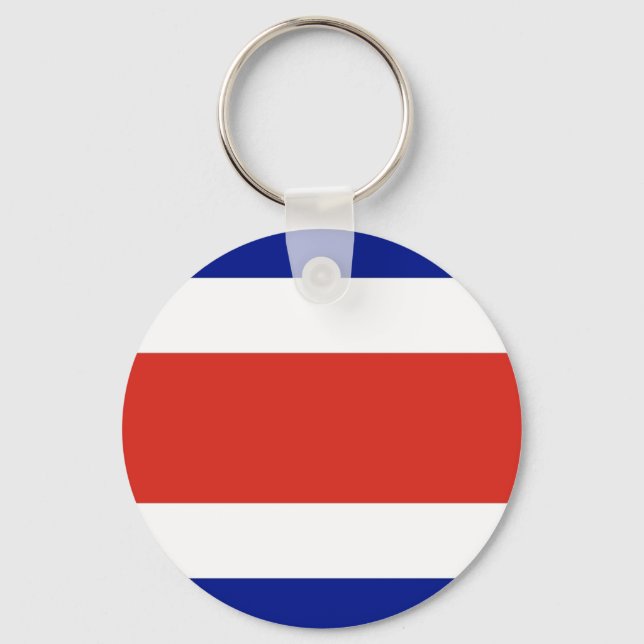 Colourful Round Costa Rican Flag Keychain (Front)