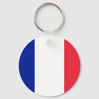 Colourful Round Flag of France Keychain