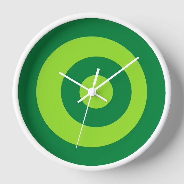 Colourful Round Green Wall Clock (Front)