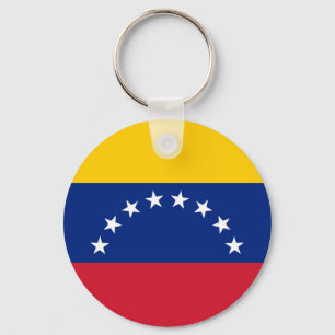 Colourful Round Venezuelan Flag Keychain