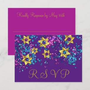 Colourful RSVP Gold Star Glittery Confetti