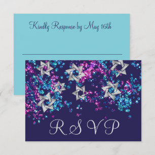 Colourful RSVP Silver Star Glittery Confetti