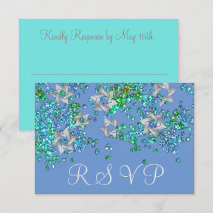 Colourful RSVP Silver Star Glittery Confetti