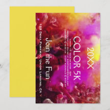 Colourful runners 5K event invitations.