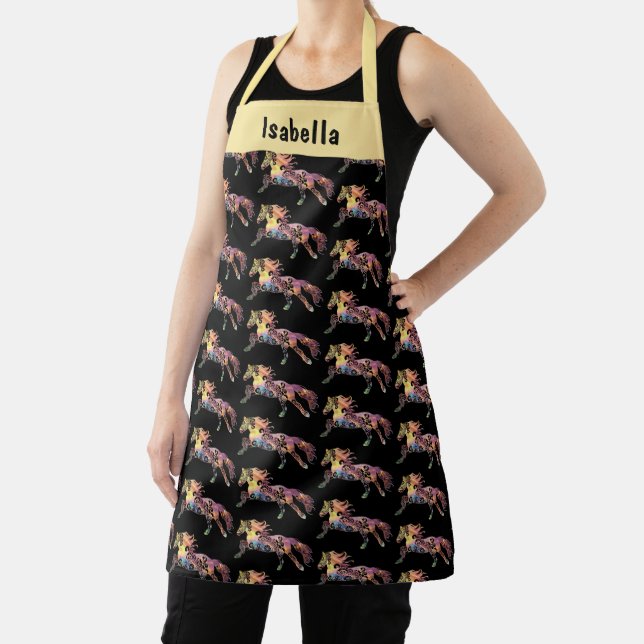 Colourful Running Horse Mandala Design Apron (Insitu)