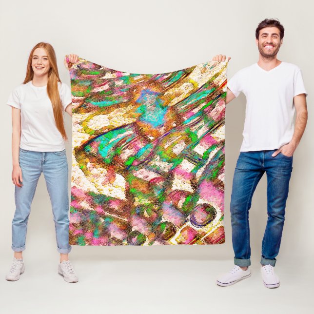 Colourful - Rustic and rough like roughcast Fleece Blanket (In Situ)