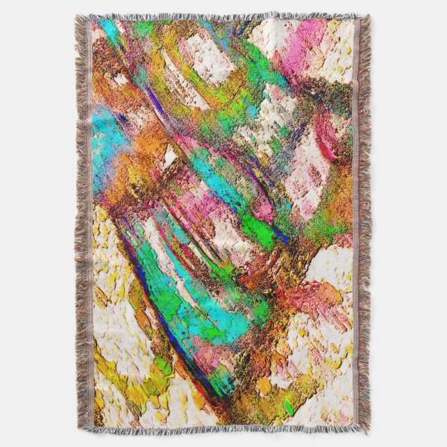 Colourful - Rustic and rough like roughcast Throw Blanket (Front Vertical)