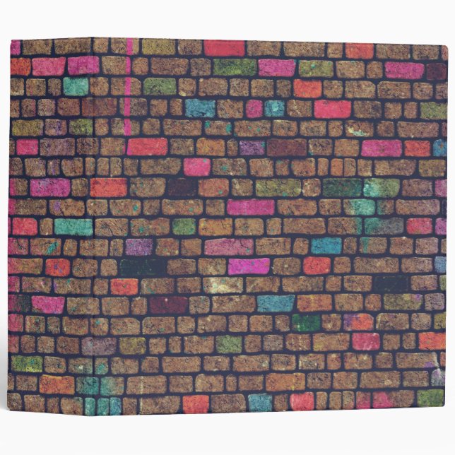 Colourful Rustic Brick Wall Texture Binder (Front/Spine)