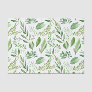   Colourful Rustic Eucalyptus Watercolor Leaves  Tissue Paper