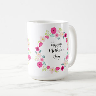 Colourful Rustic Floral Wreath Coffee Mug