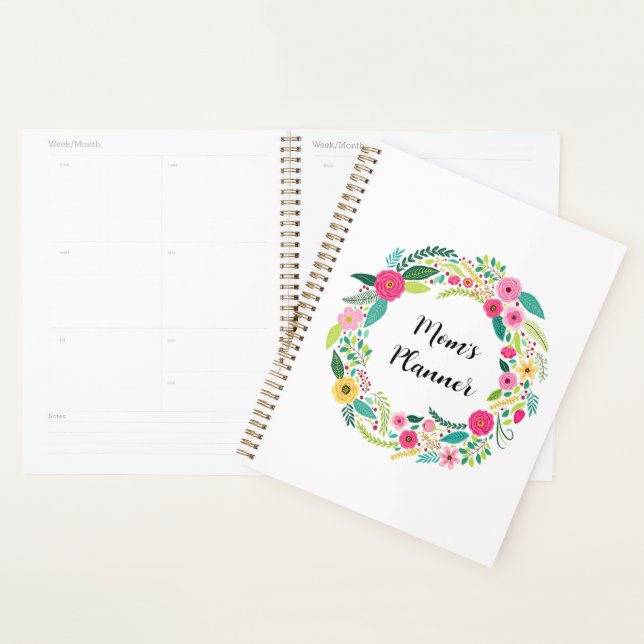 Colourful Rustic Floral Wreath Planner (Display)