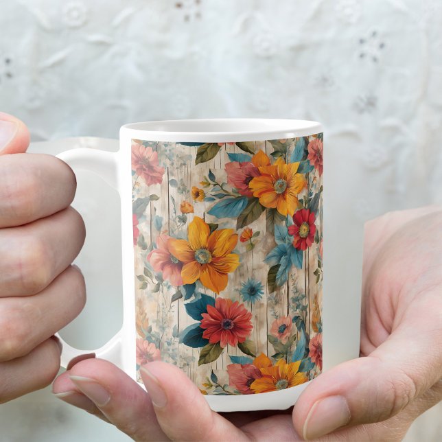 Colourful Rustic Flower Coffee Mug (Creator Uploaded)