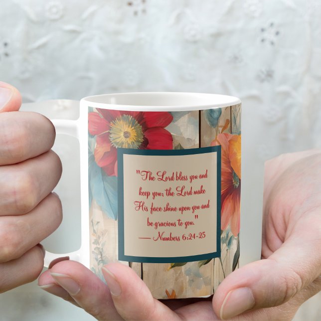 Colourful Rustic Flowers Blessing Mug (Creator Uploaded)