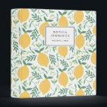 Colourful Rustic Lemon Citrus Yellow Chic Summer Binder<br><div class="desc">Cute Colourful Rustic Lemon Citrus Yellow Green White Chic Summer Greenery Leaves Fruit Pattern Ring Binder</div>