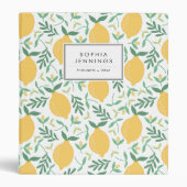 Colourful Rustic Lemon Citrus Yellow Chic Summer Binder (Front)