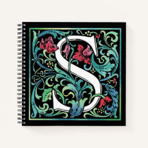 Colourful S Monogram Spiral Notebook