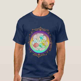 Colourful Sacred Geometry Mandala Isometric Cube A T-Shirt