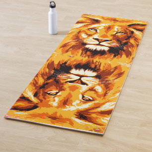 Colourful Safari Lion Yoga Mat - Wildlife Big Cats