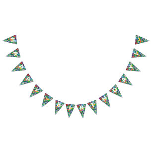 Colourful Safari Theme Birthday Busy Bunting  Flags