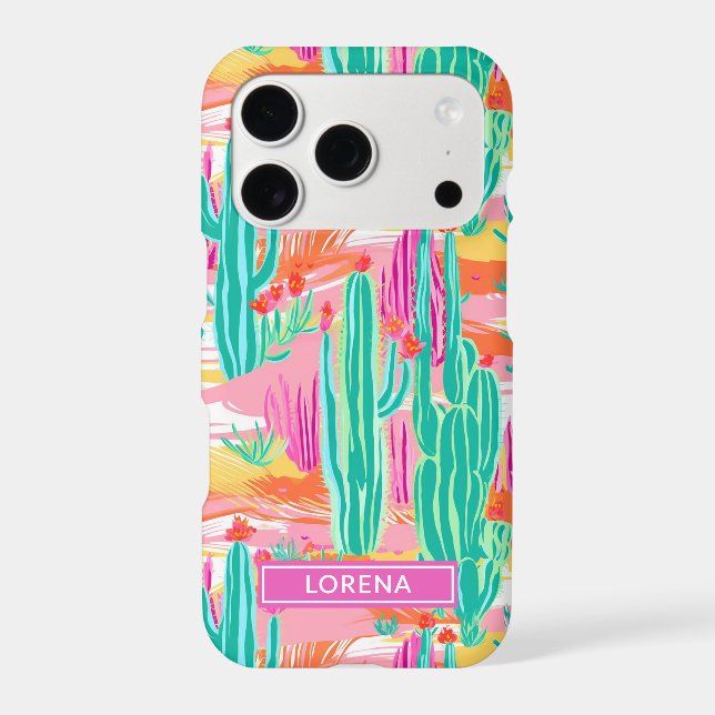 Colourful Saguaro Cacti Personalized (Back)