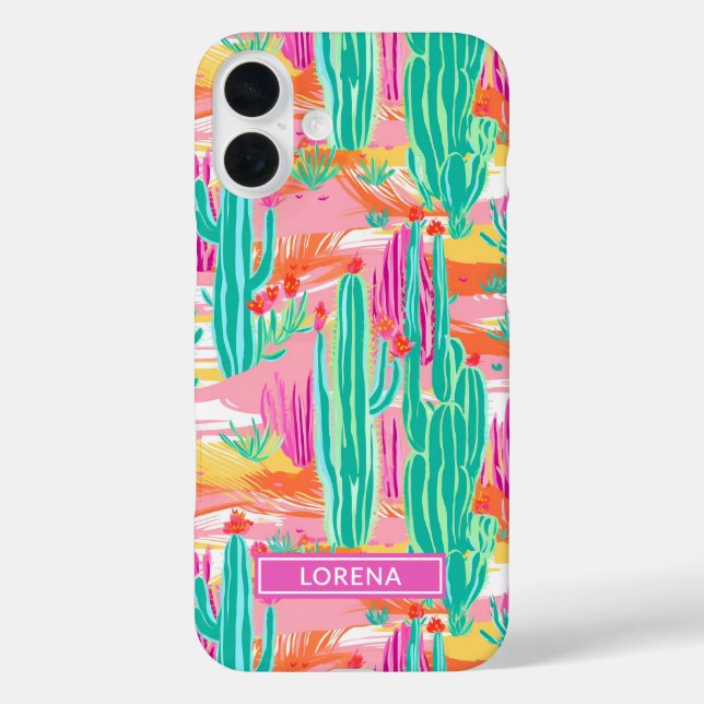 Colourful Saguaro Cacti Personalized Case-Mate iPhone Case (Back)
