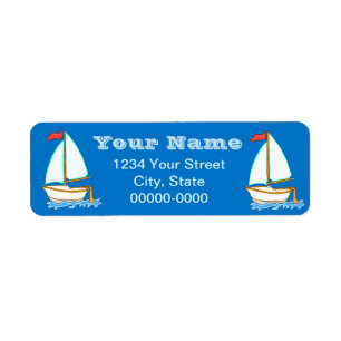 Colourful Sailboat 1 Return Address Labels