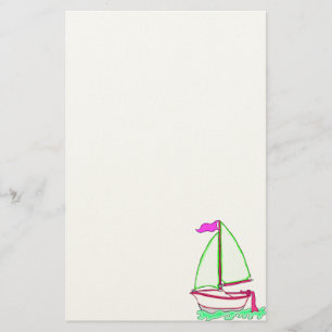 Colourful Sailboat 2 Stationery