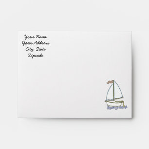 Colourful Sailboat 3 Note Card Envelope
