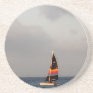 Colourful Sailboat Coaster