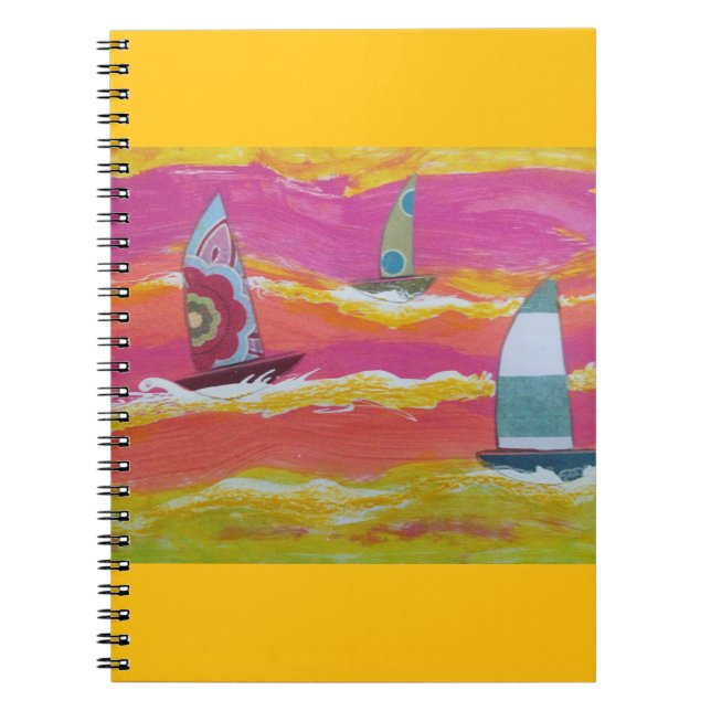 Colourful Sailboats3  Notebook (Front)