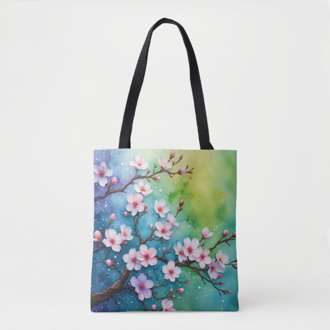 Colourful Sakura Fantasy Tote Bag (Front)