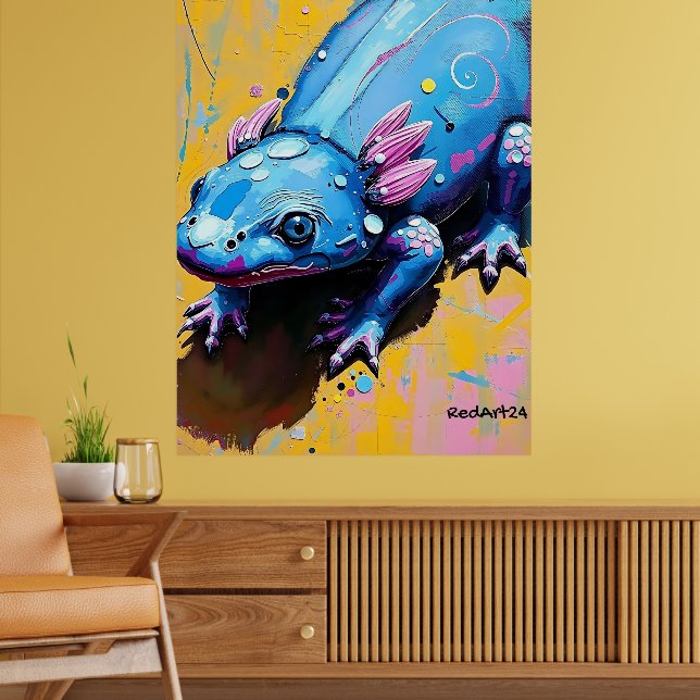Colourful Salamander Wall Art – Endangered Amphibi (Living Room 2)