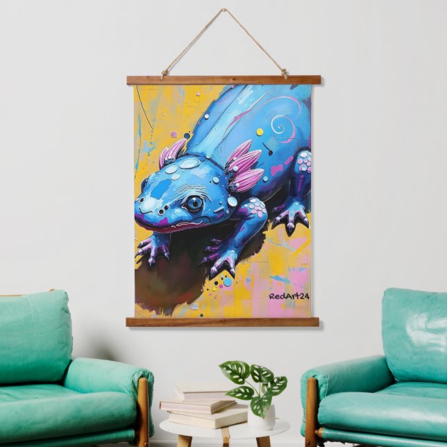 Colourful Salamander Wall Art – Endangered Amphibi (Living Room)