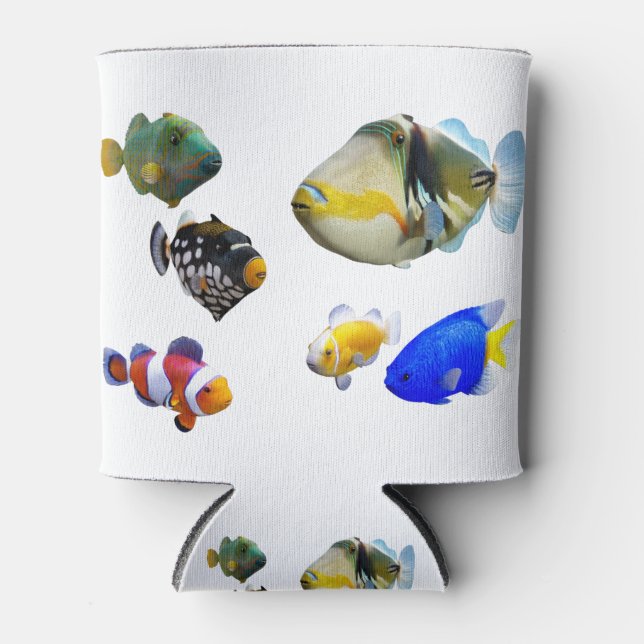 Colourful Saltwater Fish Can Cooler (Front)