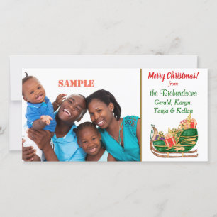 Colourful Santa Sleigh Holiday Card