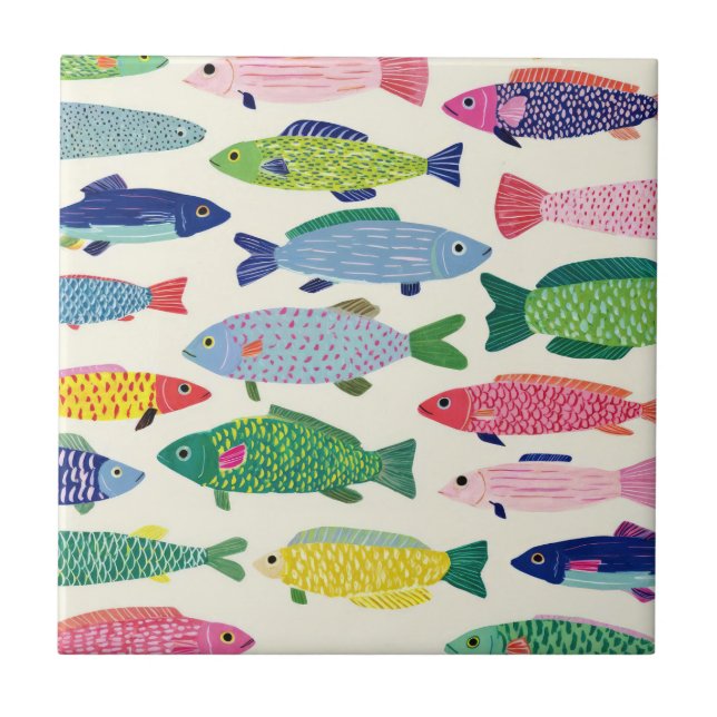 Colourful Sardines Seamless Pattern (1) Tile (Front)