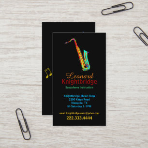 Colourful Saxophone Business Card