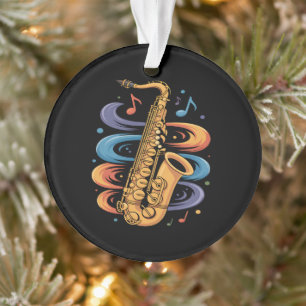 Colourful Saxophone Music Flow Jazz Instrument Ornament