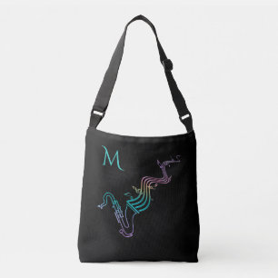 Colourful Saxophone on Customizable Colour Tote