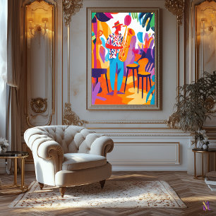 Colourful Saxophone Player in Fauvist Style Canvas Print