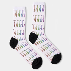 Colourful Saxophone Rainbow  Socks