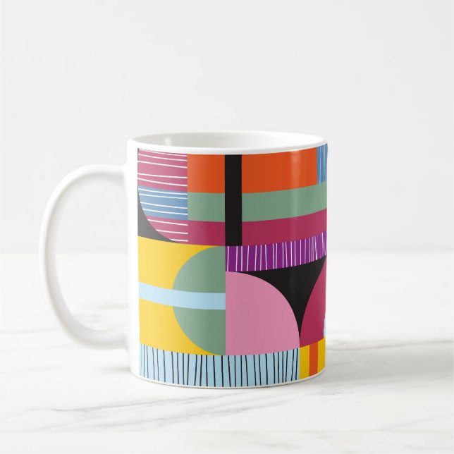 Colourful Scandinavian: Cheerful Pattern Mix. Coffee Mug (Left)