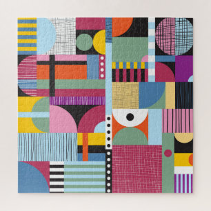 Colourful Scandinavian: Cheerful Pattern Mix. Jigsaw Puzzle
